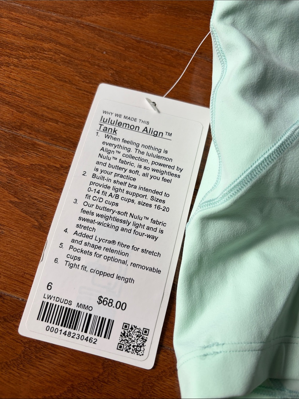 lululemon athletica Light Mint V-Neck Bralette Tank - Picture 4 of 4